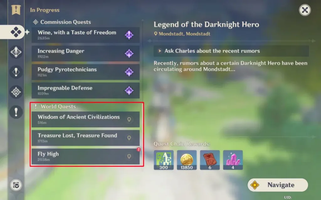 World Quest Genshin Impact