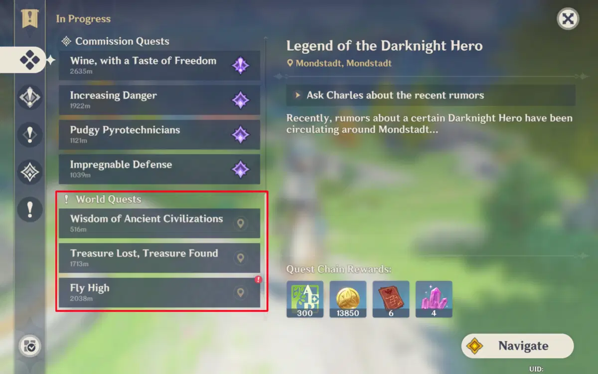 World Quest Genshin Impact